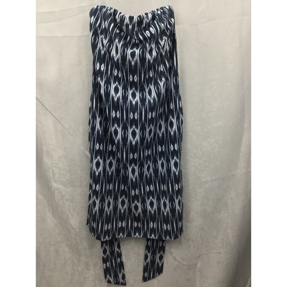 Athleta Ikat Strapless Anywhere Dress Size 2 Blue/White - Picture 6 of 11